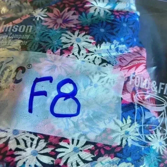 Umgee Womens Peasant Boho Top Blue Pink Silver M Off Shoulder Smocking Sparkly - Picture 8 of 8